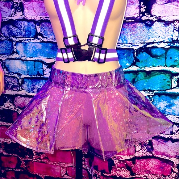 NEW Purple Vinyl Skirt - Picture 2 of 13